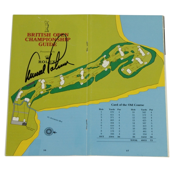Arnold Palmer Signed 1995 Open Championship at St Andrews Guide - Last Open JSA FULL #AA10873
