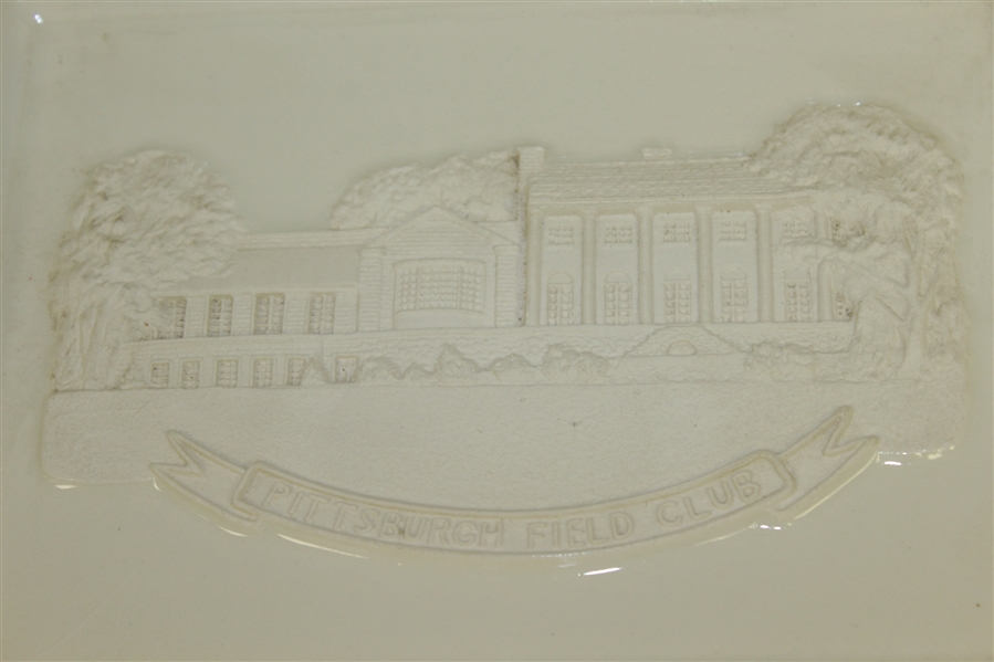 Pittsburgh Field Club Royal English Porcelain Dish Handcrafted by Artist Bill Waugh 