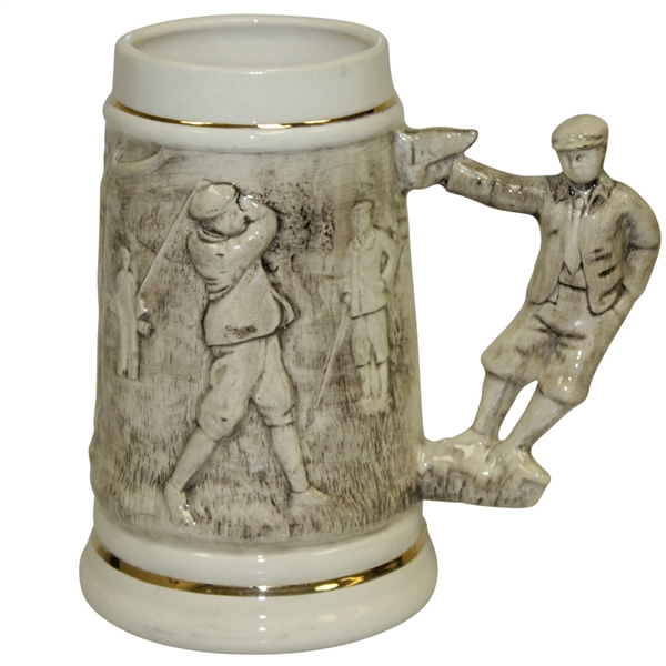 Bill Waugh Handcrafted Old-Time Golf Theme Stein - Porcelain
