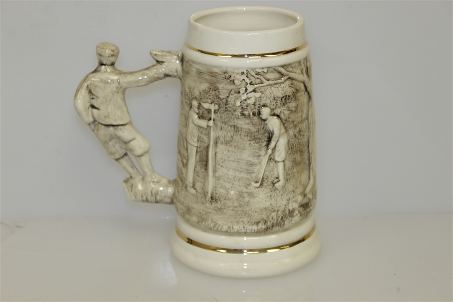 Bill Waugh Handcrafted Old-Time Golf Theme Stein - Porcelain