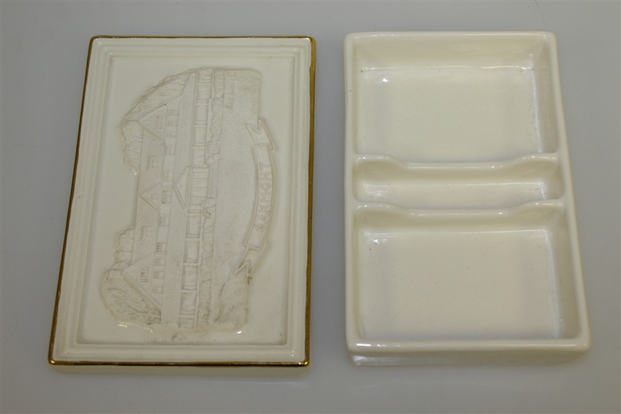Oakmont Porcelain Card Holder Handcrafted by Artist Bill Waugh