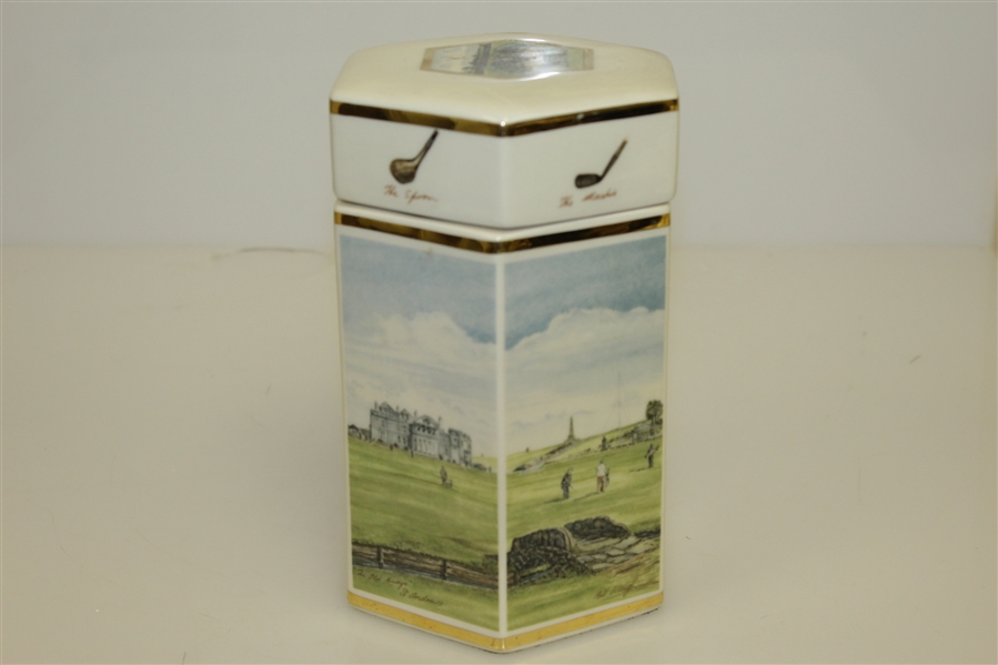 St Andrews Golf Theme Collector Series Decanter by Artist Bill Waugh - Crown Duchy of England