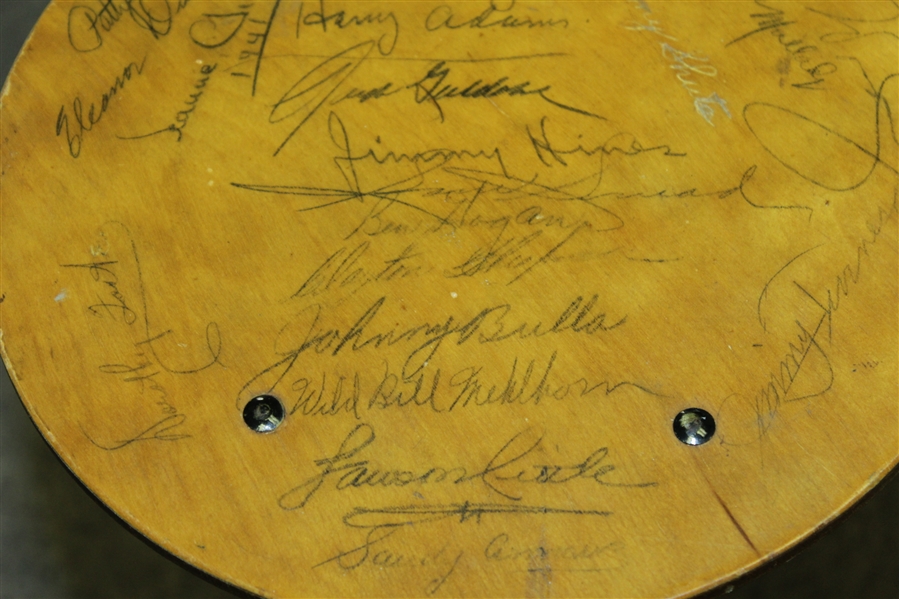 Craig Wood, Guldahl, Hogan & Others Signed Vintage 1941 Wood Fold Seat JSA FULL #Z56333
