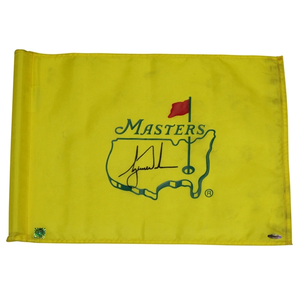 Tiger Woods Signed Masters Course Flown Flag UDA #SHO38177