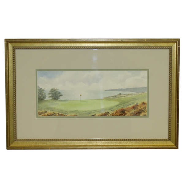 'Highland Links (1892) Cape Cod Mass Original Framed Watercolor Painting Signed by Artist