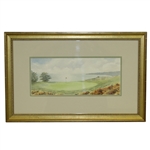 Highland Links (1892) Cape Cod Mass" Original Framed Watercolor Painting Signed by Artist