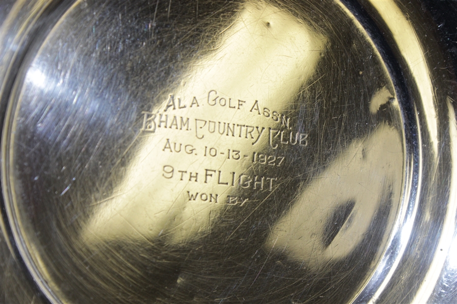 1927 Sterling Silver Alabama Golf Assoc. Birmingham C.C. Trophy Bowl w/ Pierced Rim