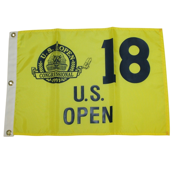Ernie Els Signed 1997 US Open at Congressional Country Club Flag JSA ALOA