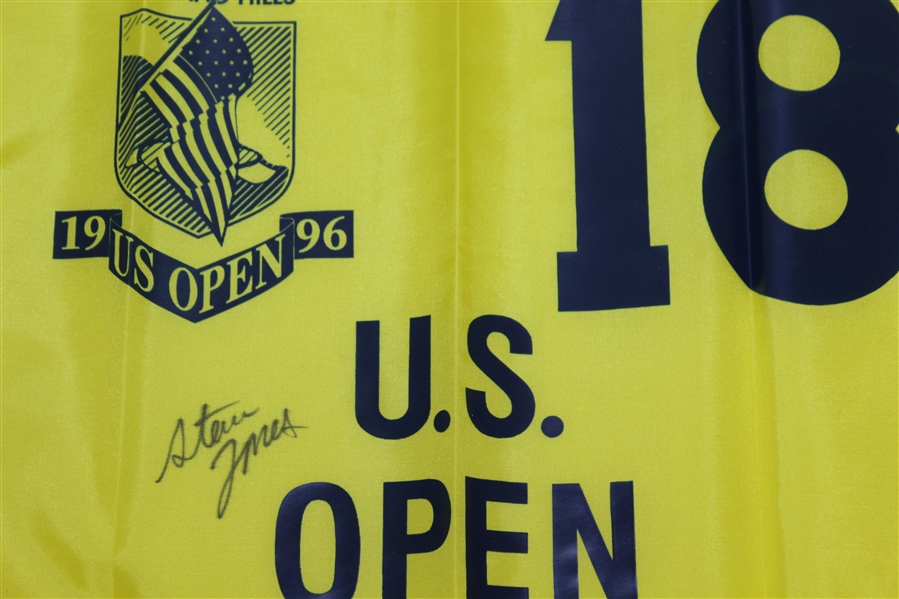 Steve Jones Signed 1996 US Open at Oakland Hills Flag JSA ALOA