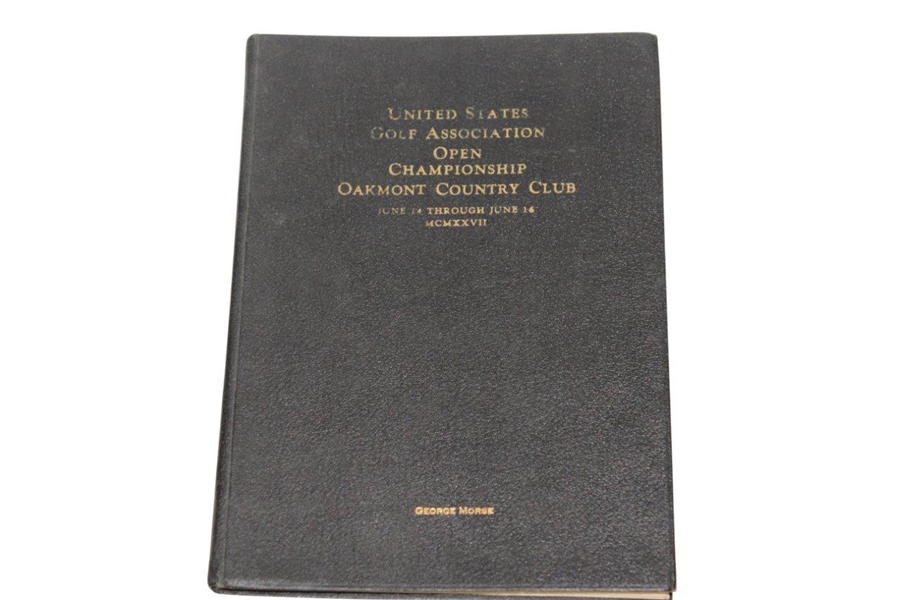 1927 US Open Championship at Oakmont CC Program Hardbound Version - Tommy Armour Winner