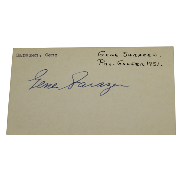 Gene Sarazen Signed Card JSA #CC00379