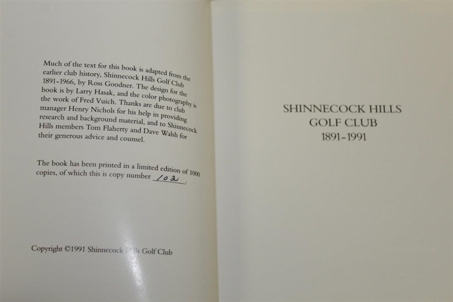 Ray Floyd & Corey Pavin Signed Shinnecock Hills Golf Club 1891 - 1991 Book - Winners JSA ALOA