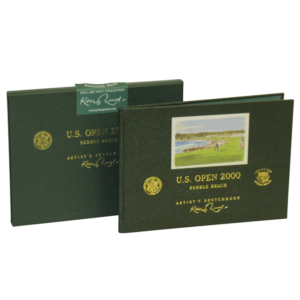 2000 US Open at Pebble Beach Artist's Sketchbook Deluxe Edition by Kenneth Reed w/ Slipcase 81/250