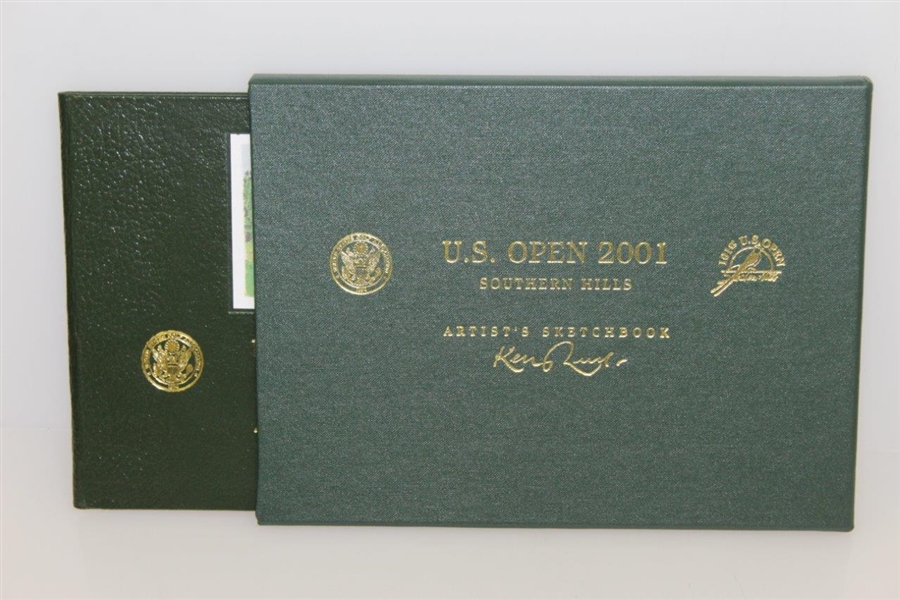 2001 US Open at Southern Hills Artist's Sketchbook Deluxe Edition by Kenneth Reed w/ Slipcase 81/250