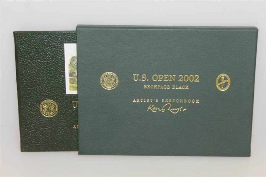 2002 US Open at Bethpage Artist's Sketchbook Deluxe Edition by Kenneth Reed w/ Slipcase 81/250