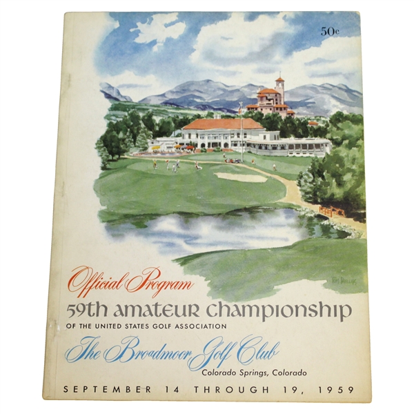 1959 US Amateur Championship at Broadmoor GC Program - Jack Nicklaus Winner - 1st Major?