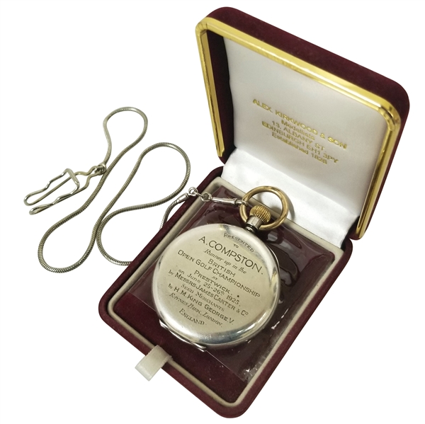 Archie Compston's 1925 British Open Championship Runner-Up Gifted Silver Pocket Watch
