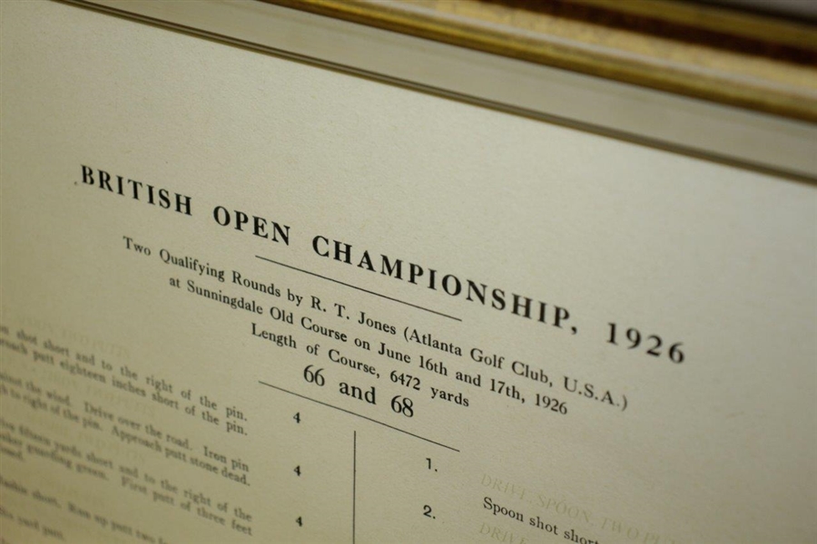 Bobby Jones 1926 Open Championship Qualifying Rounds Shot Depiction Presentation - Sunningdale Old Course