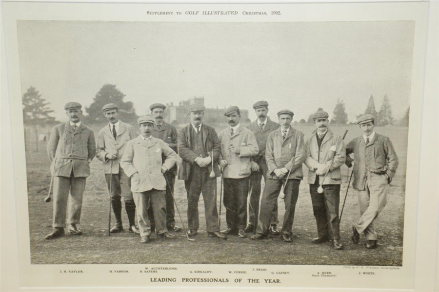 Leading Professionals of the Year Print - Golf Illustrated Christmas 1902 w/ Taylor, Vardon & Braid etc.