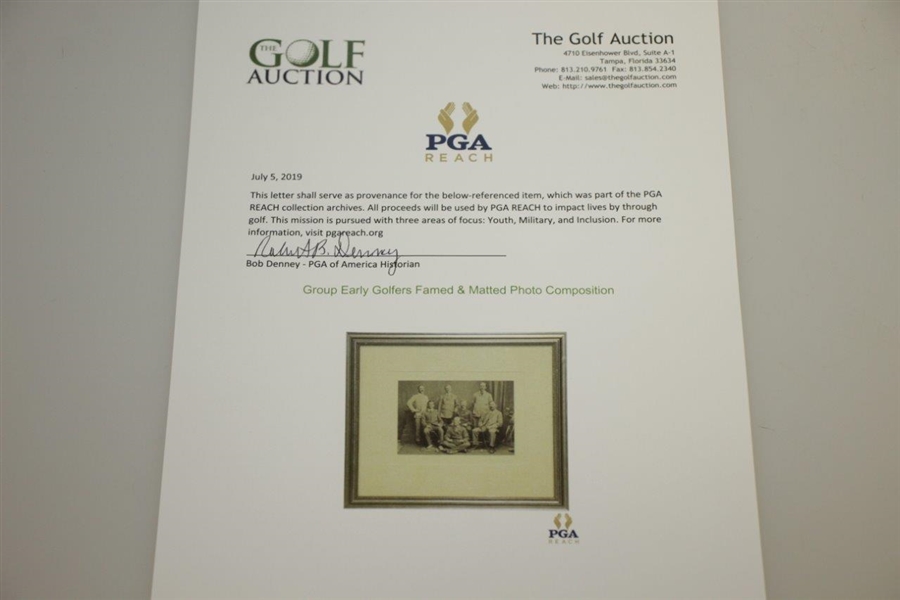 Group Early Golfers Famed & Matted Photo Composition