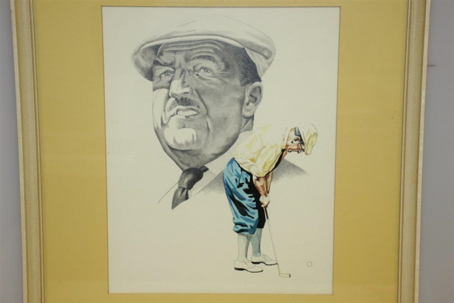 Bobby Locke Original Charcoal And Watercolor Artwork by Artist J. McQueen