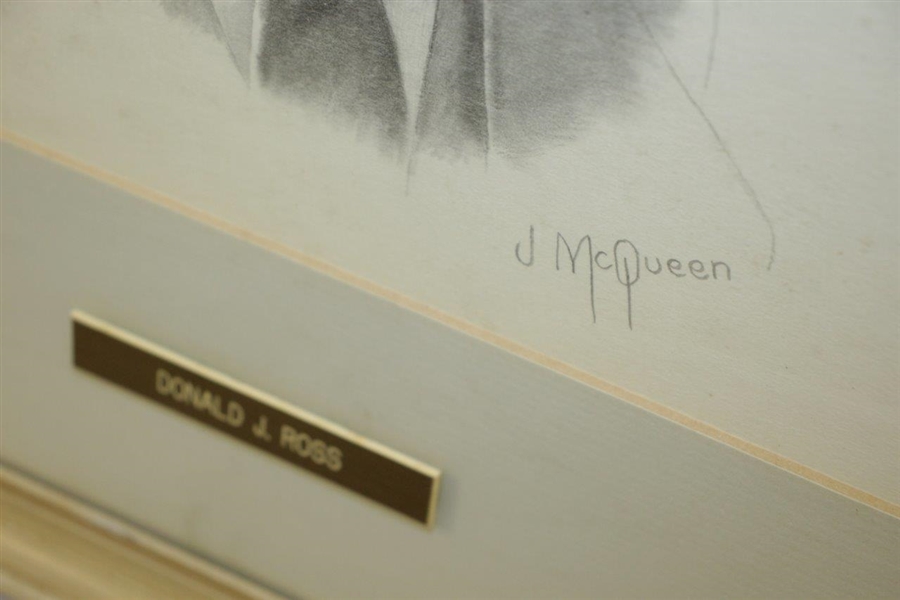 Donald J. Ross Original Charcoal Piece by Famed Artist J. McQueen