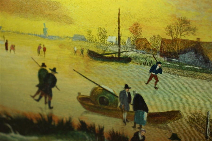 'Winter' Print w/ People Skating & Golfing on Ice in London Framed - Produced From Engraving