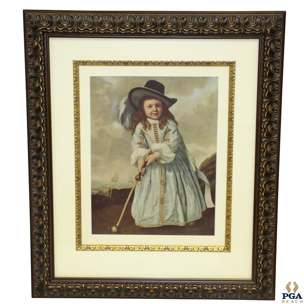 Young Girl Golfer In Time-Period Upper Class Attire Framed Print