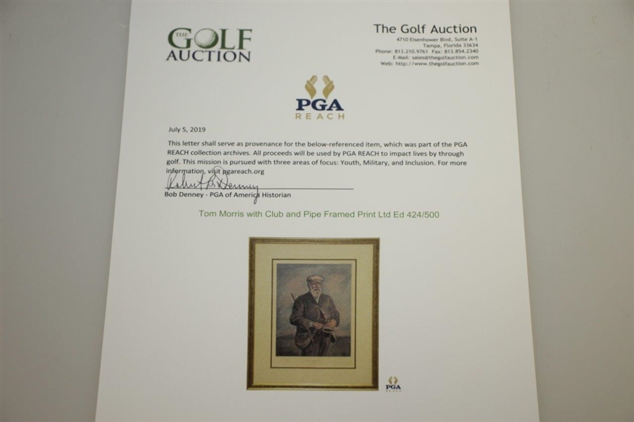 1970 Tom Morris with Club & Pipe Framed 'The Old Golf Shop' Print Ltd Ed 424/500 