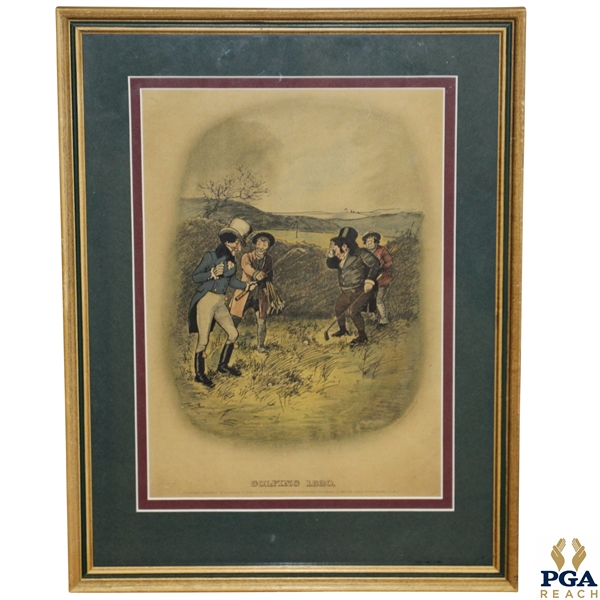 'Golfing 1820' Print by Tom Browne Published by Lawrence & Gelicoe Johnny Walker Ad - London