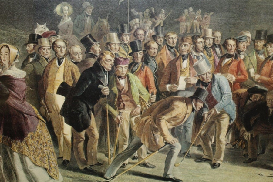 'The Golfers' Engraving Print - Matches Played Over St. Andrews by Artists Charles Lee & Chas. E. Wagstaffe 