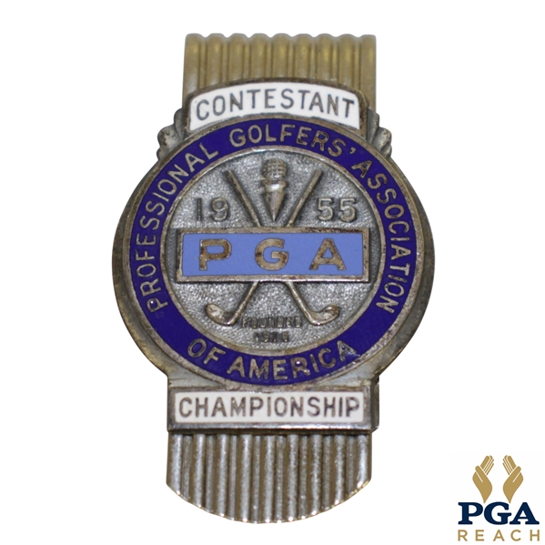 1955 PGA Championship at Meadowbrook CC Contestant Badge - Doug Ford Winner