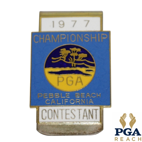 1977 PGA Championship at Pebble Beach Contestant Badge - Lanny Wadkins Winner