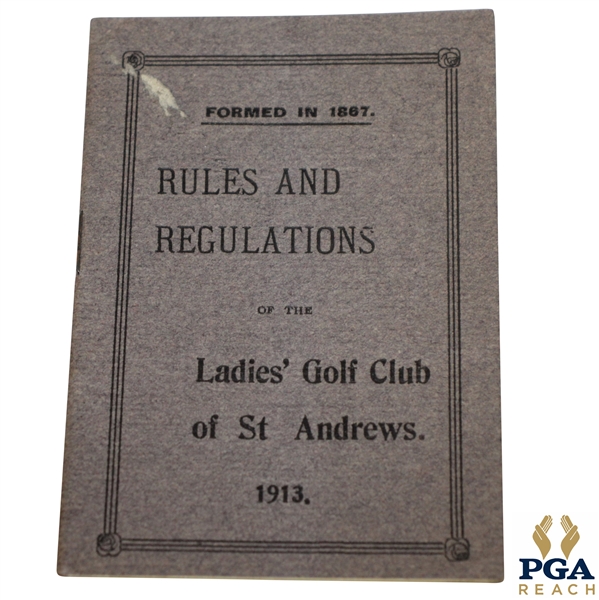 1913 Ladies' Golf Club of St. Andrews Rules And Regulations Booklet