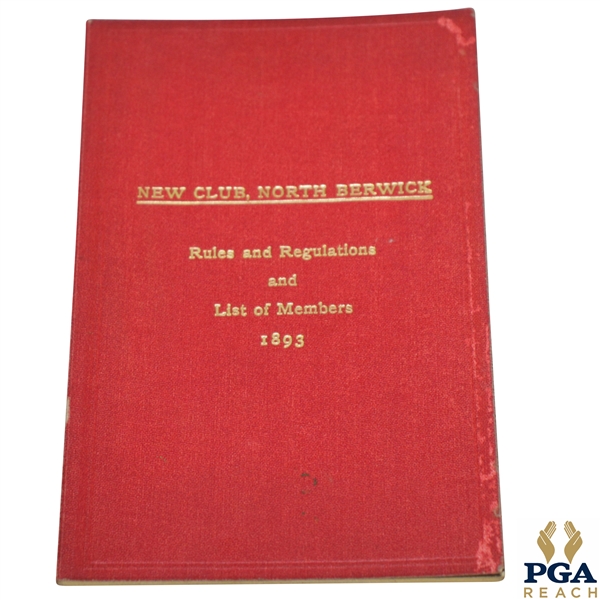 1893 North Berwick New Club Rules & Regulations and List of Members Booklet