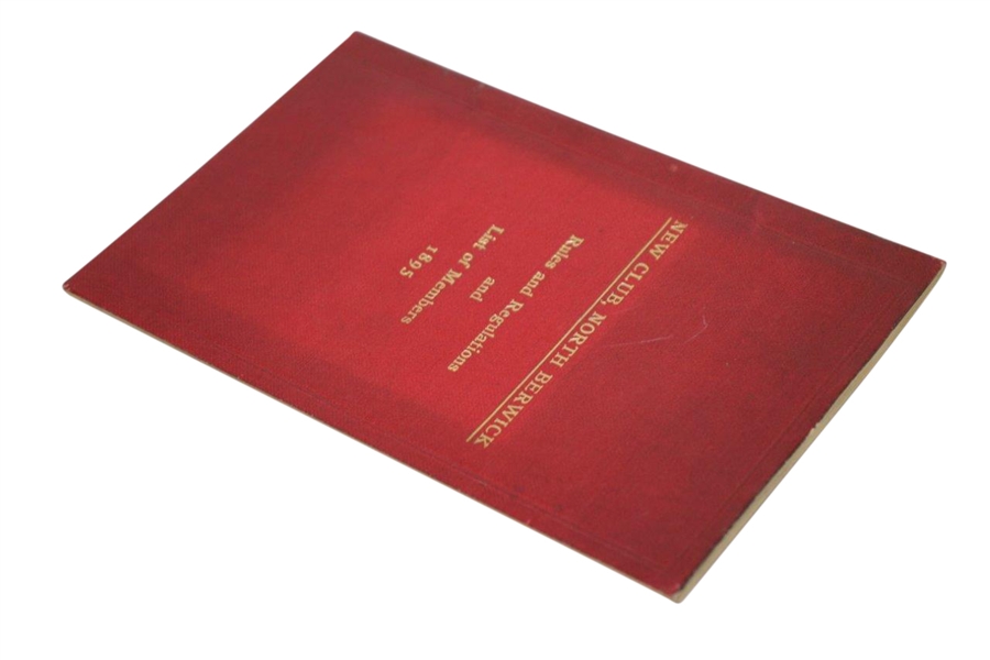 1895 North Berwick New Club Rules & Regulations and List of Members Booklet