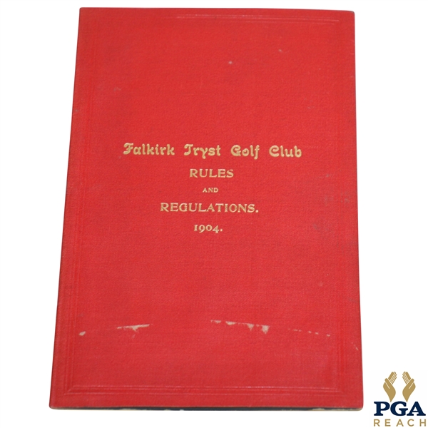 1904 Falkirk Tryst Golf Club Rules & Regulations Booklet