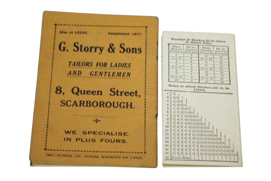 1923 Ganton Golf Club Charterhouse Score Book & Scoring Card - 1949 Ryder Cup Location