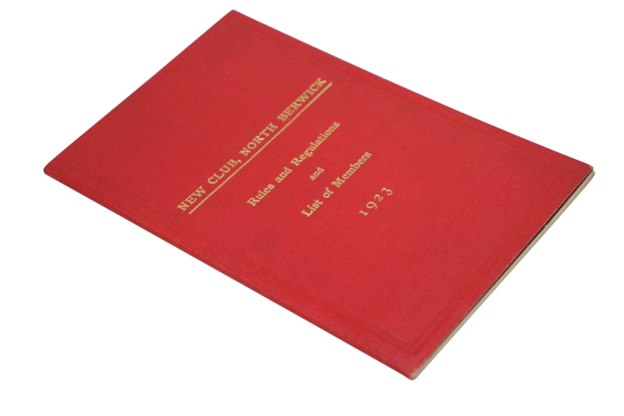 1923 North Berwick New Club Rules & Regulations and List of Members Booklet