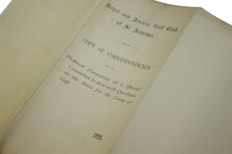 1896 Royal & Ancient St. Andrews Correspondence Copy Proposed Formation of Special Rules Committee