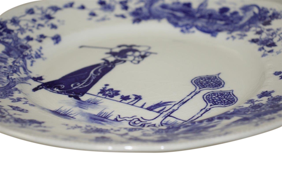 Royal Doulton Blue Flowered Lady Golfer Decorative Plate