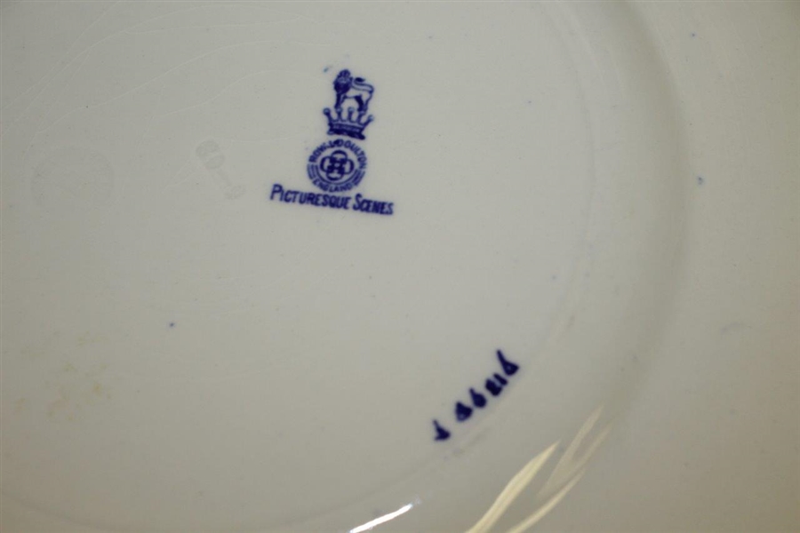 Royal Doulton Blue Flowered Lady Golfer Decorative Plate