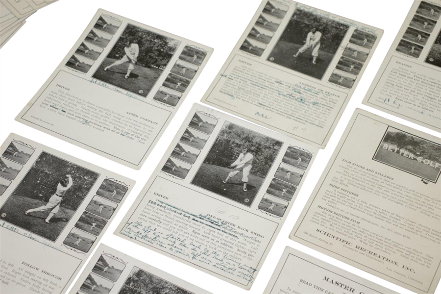 1947 Harry 'Lighthorse' Cooper Teaching Instructional Cards w/ Personal Notes Penned From Cooper - 102 in Total