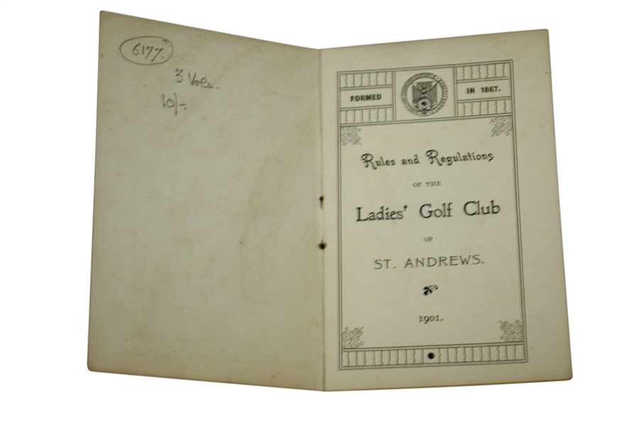 1901 Ladies' Golf Club of St. Andrews Rules And Regulations Booklet