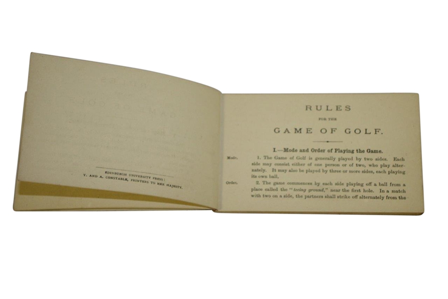 1884 North Berwick New Club Rules Booklet 