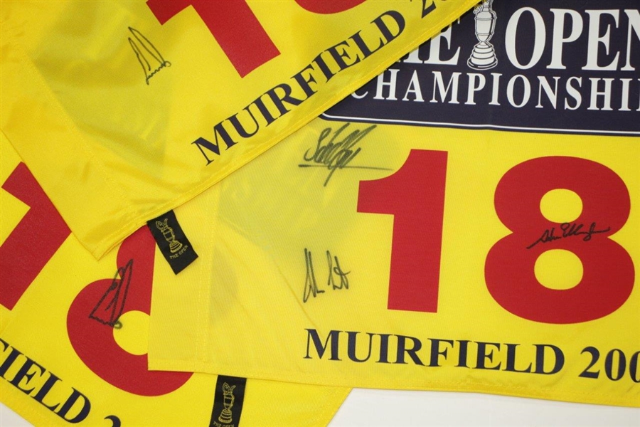 Ernie Els Signed 2002 Open Championship Muirfield Flags w/ Runner Ups JSA ALOA