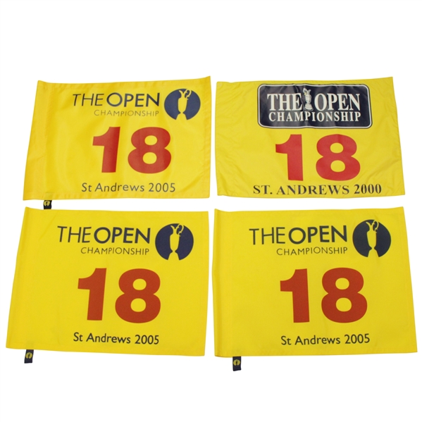 St Andrews Open Championship Flags from 2000 and 2005 - Tiger Woods Wins