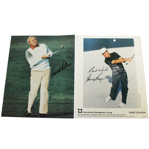 Arnold Palmer & Gary Player Signed Photos JSA ALOA