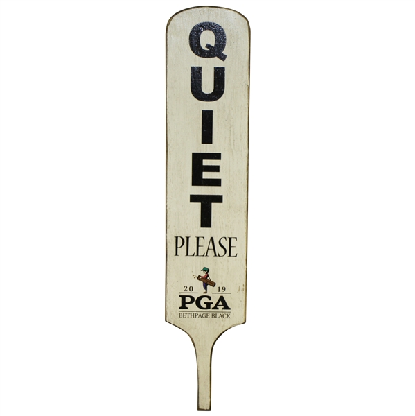 2019 PGA Championship Bethpage Black Quiet Please Wooden Replica Sign - Koepka Wins