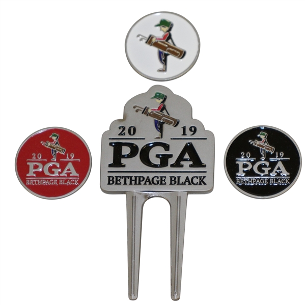 2019 PGA Championship Bethpage Black Divot Tool & Marker Set - Koepka Win